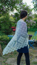 Load image into Gallery viewer, HAAPSALU SHAWL WITH RESORT HALL PATTERN IN WHITE