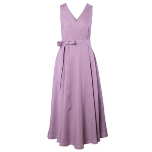 ANITA DRESS IN LILAC LINEN