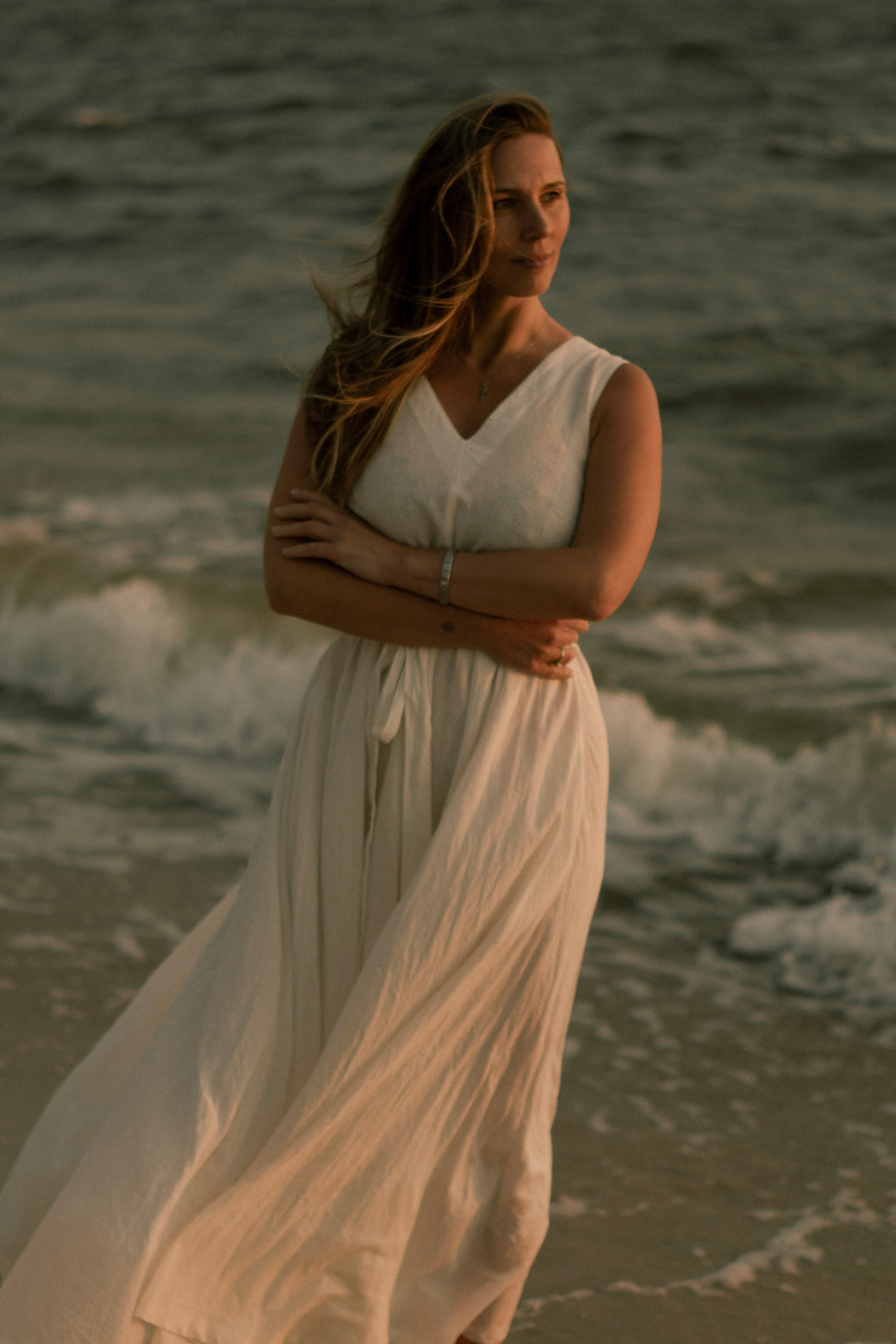 ANITA DRESS IN WHITE LINEN
