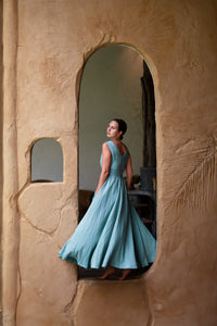 ANITA DRESS IN CELADON GREEN LINEN