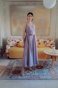 ANITA DRESS IN LILAC LINEN