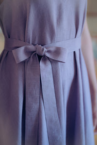 ANITA DRESS IN LILAC LINEN