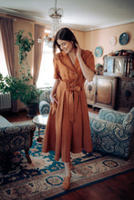 Load image into Gallery viewer, BELLA DRESS IN RUST LINEN (Pre-Order, Ships In 14 Days)