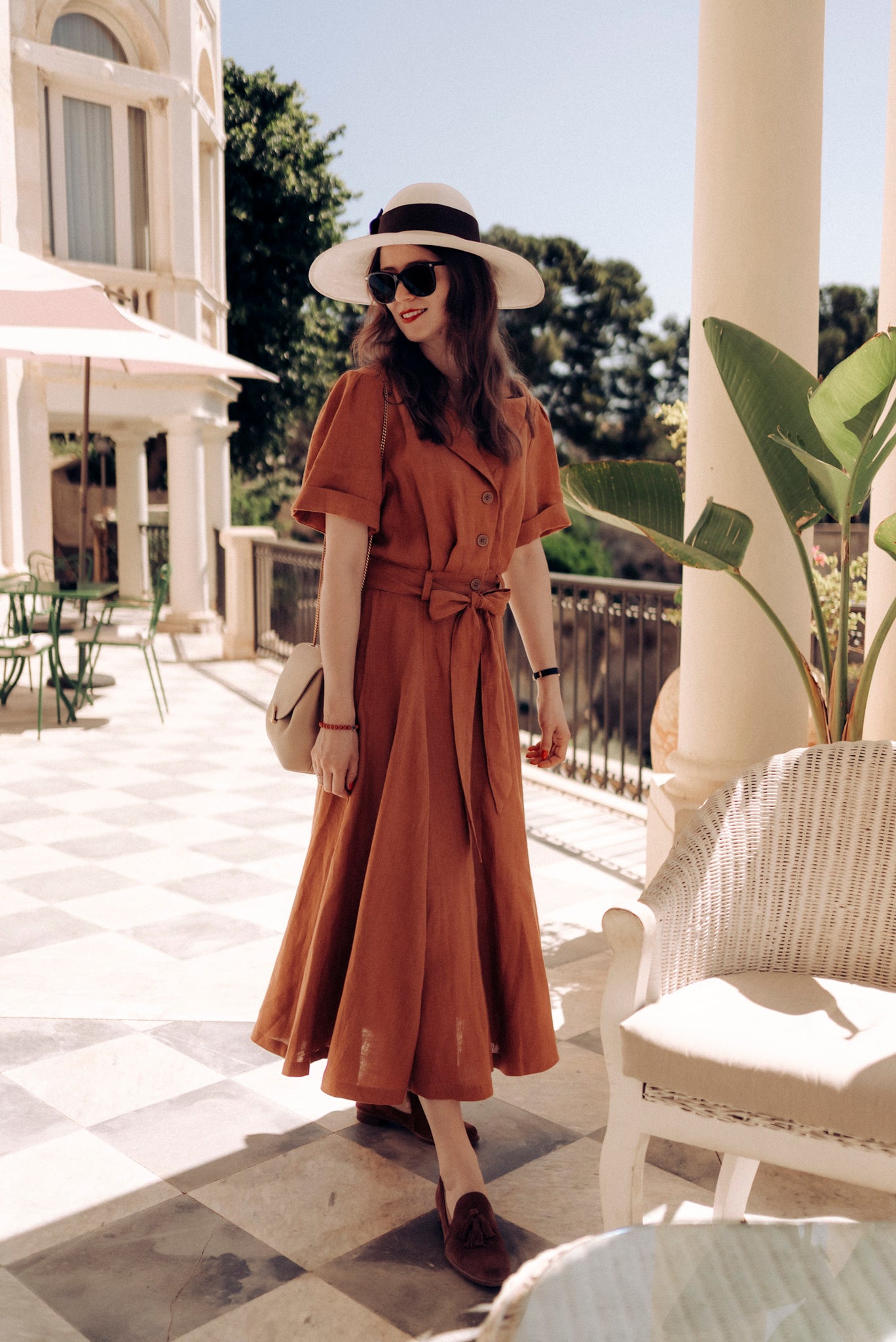 BELLA DRESS IN RUST LINEN (Pre-Order, Ships In 14 Days) – LUXE HAPSAL