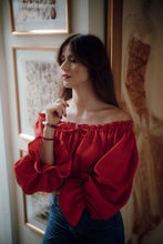Load image into Gallery viewer, CELINE BLOUSE IN RED LINEN