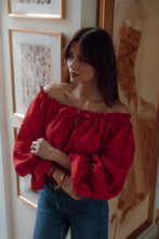 Load image into Gallery viewer, CELINE BLOUSE IN RED LINEN