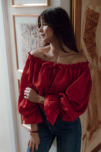 Load image into Gallery viewer, CELINE BLOUSE IN RED LINEN