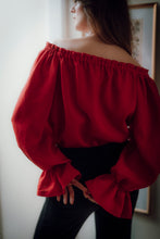Load image into Gallery viewer, CELINE BLOUSE IN RED LINEN