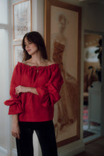 Load image into Gallery viewer, CELINE BLOUSE IN RED LINEN