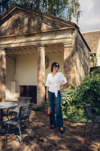 Load image into Gallery viewer, THERESA WHITE LINEN WRAP SHIRT