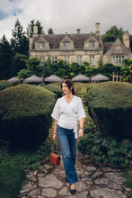 Load image into Gallery viewer, THERESA WHITE LINEN WRAP SHIRT