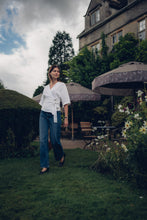 Load image into Gallery viewer, THERESA WHITE LINEN WRAP SHIRT