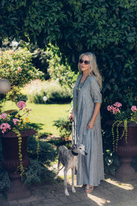 ANNA DRESS IN GREY LINEN
