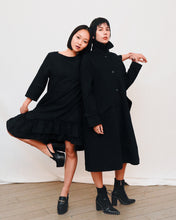 Load image into Gallery viewer, ROSE BLACK LINEN MINI DRESS