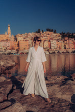 Load image into Gallery viewer, GABRIELLE JUMPSUIT IN WHITE LINEN