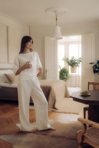 ISABEL TROUSERS IN WHITE LINEN