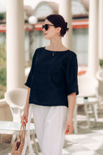 Load image into Gallery viewer, GIA SHIRT IN BLACK LINEN