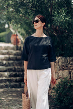 Load image into Gallery viewer, GIA SHIRT IN BLACK LINEN