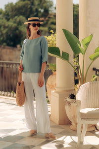 ISABEL TROUSERS IN WHITE LINEN