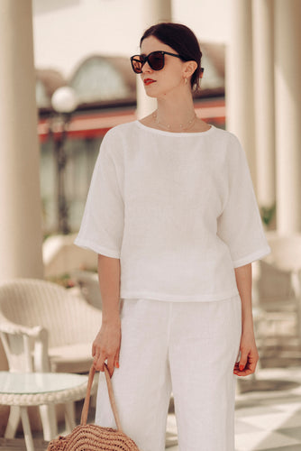 GIA SHIRT IN WHITE LINEN