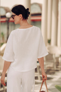 GIA SHIRT IN WHITE LINEN