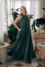 Load image into Gallery viewer, HELENA GOWN IN EMERALD GREEN LINEN