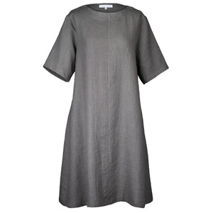 JANE DRESS IN DARK GREY LINEN