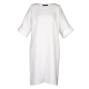 LARA DRESS IN WHITE LINEN