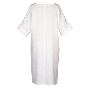 LARA DRESS IN WHITE LINEN