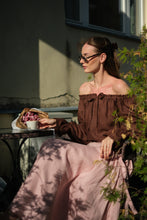 Load image into Gallery viewer, CELINE BLOUSE IN CHOCOLATE LINEN