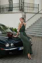 Load image into Gallery viewer, HELENA GOWN IN EMERALD GREEN LINEN