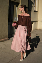 Load image into Gallery viewer, SOPHIA LINEN SKIRT IN BLUSH