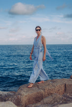 Load image into Gallery viewer, MARION JUMPSUIT IN BLUE STRIPED LINEN