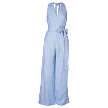 Load image into Gallery viewer, MARION JUMPSUIT IN BLUE STRIPED LINEN