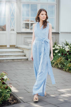 Load image into Gallery viewer, MARION JUMPSUIT IN BLUE STRIPED LINEN