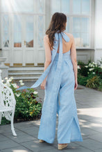 Load image into Gallery viewer, MARION JUMPSUIT IN BLUE STRIPED LINEN