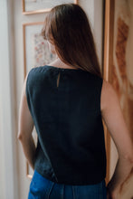 Load image into Gallery viewer, NARA TOP IN BLACK LINEN