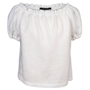 NORA WHITE LINEN BLOUSE