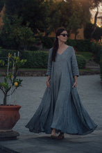 Load image into Gallery viewer, ANNA DRESS IN GREY LINEN