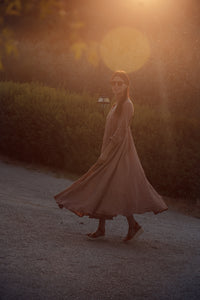 ANNA DRESS IN TERRACOTTA LINEN