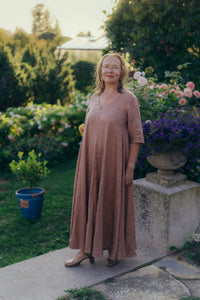 ANNA DRESS IN TERRACOTTA LINEN