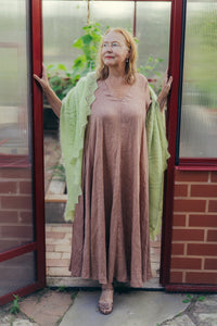 ANNA DRESS IN TERRACOTTA LINEN