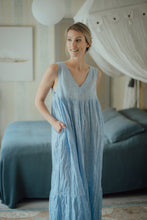 Load image into Gallery viewer, EMMA DRESS IN LIGHT BLUE LINEN