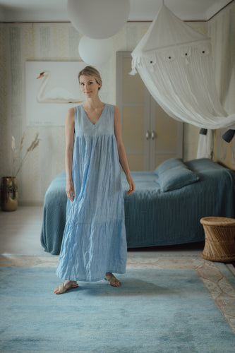 EMMA DRESS IN LIGHT BLUE LINEN