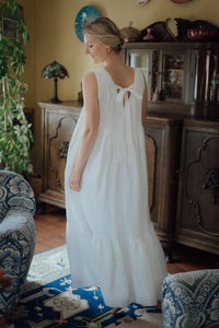 EMMA DRESS IN WHITE LINEN