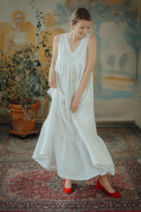 EMMA DRESS IN WHITE LINEN
