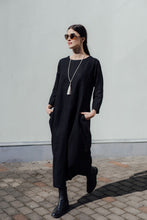 Load image into Gallery viewer, HELI DRESS IN BLACK LINEN