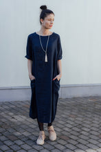 Load image into Gallery viewer, HELI DRESS IN DARK BLUE LINEN