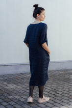 Load image into Gallery viewer, HELI DRESS IN DARK BLUE LINEN