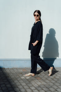 HOLM TROUSERS IN BLACK LINEN